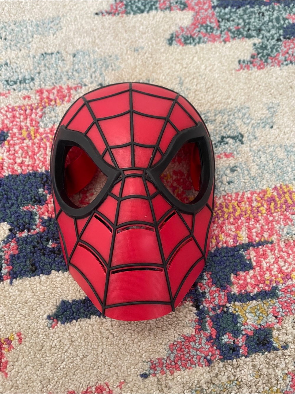 Red Kids Spider Mask - Classic Web Design
